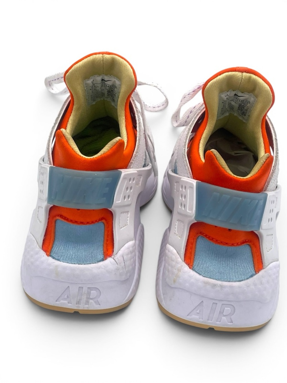 Nike Air Huarache White Orange Blue Men’s Size 9 Sneakers EU 42.5 - Picture 8 of 12